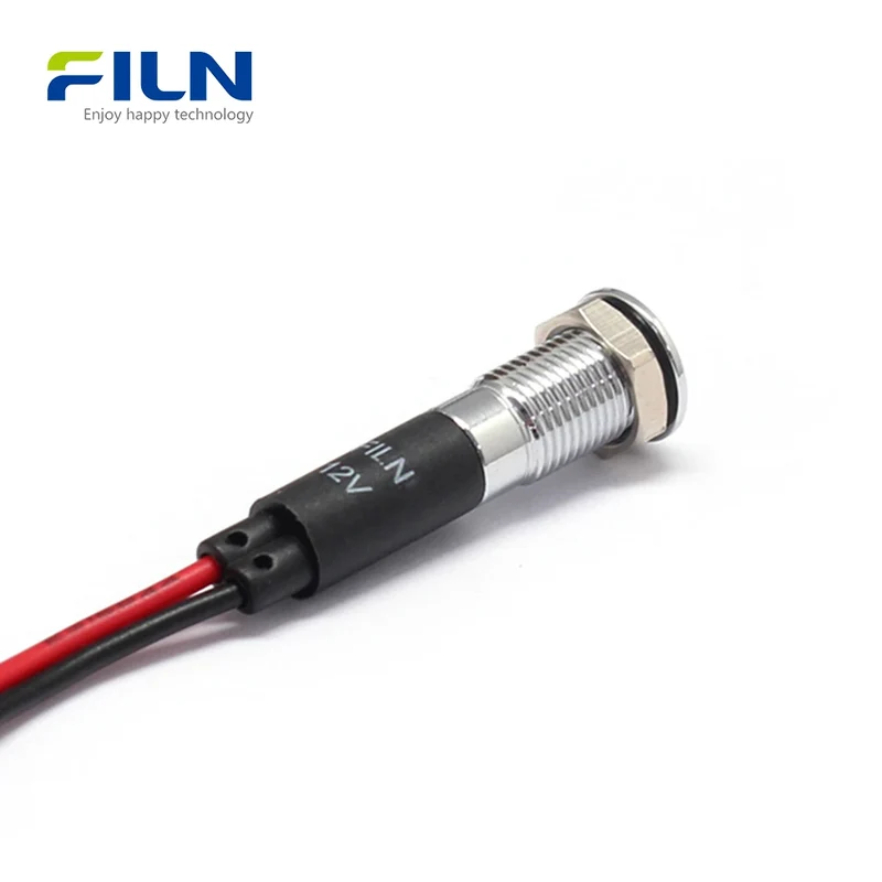 Equipment Panel Indicator 8MM 12V 24V 220V IP67 LED for Industrial CNC FILN