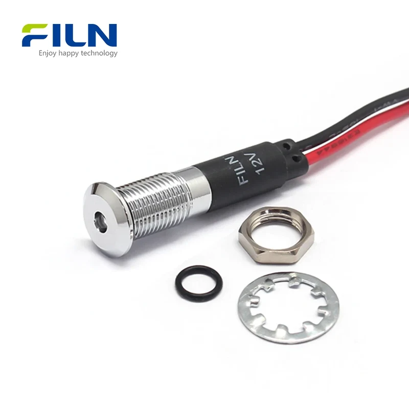 Equipment Panel Indicator 8MM 12V 24V 220V IP67 LED for Industrial CNC FILN