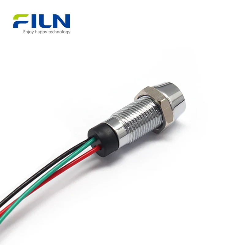 8MM Pre-wired Dual Color LED Pilot Light IP67 for CNC Panels FILN