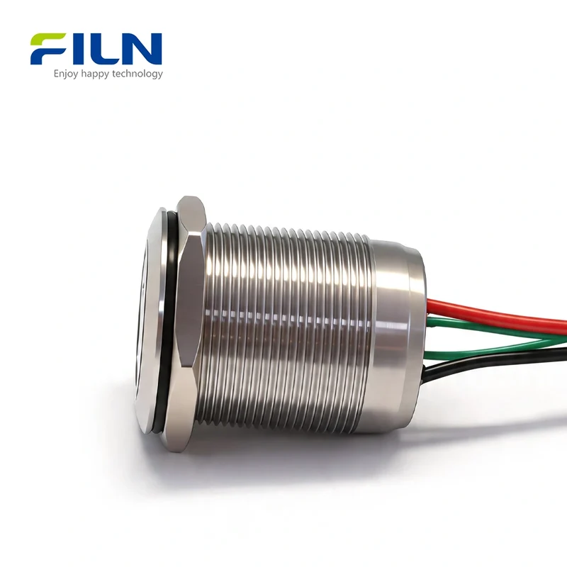 12V Push Button Switch Waterproof 25mm Stainless Steel Latching Momentary Pre-wired FILN