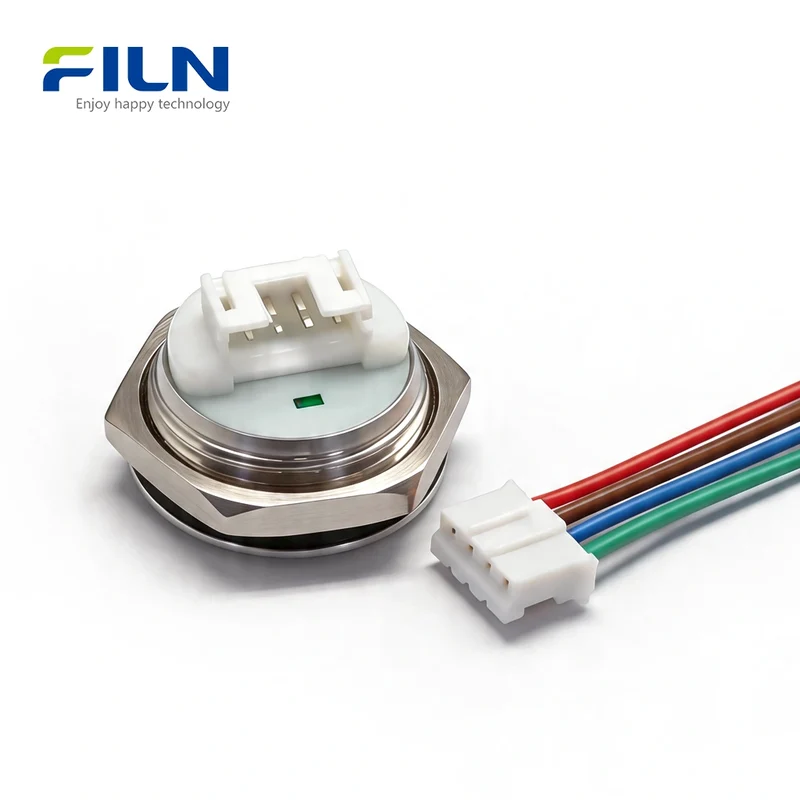 Push Button Switch Momentary with LED Ring & Wire Connector Ultra-thin Switch FILN