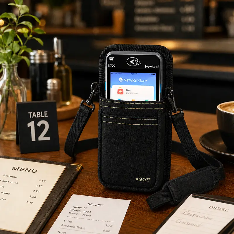 Newland POS Terminal Crossbody Sling Holster for Tableside Checkout | Agoz