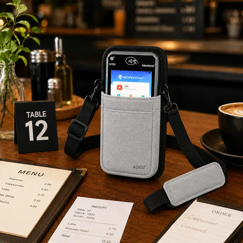 Newland POS Terminal Crossbody Sling Holster for Tableside Checkout | Agoz