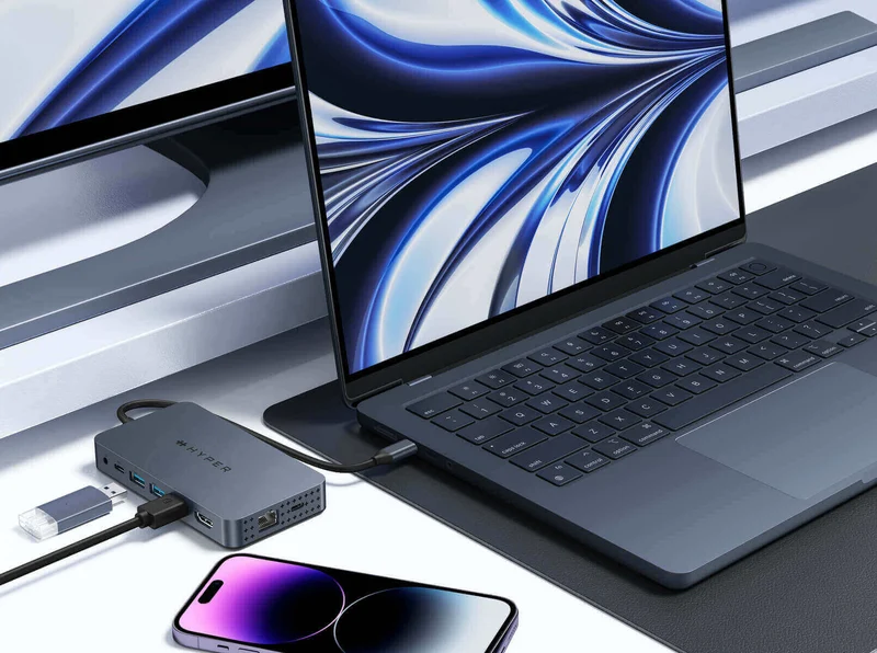 HyperDrive Dual 4K HDMI 10-in-1 USB-C Hub For M1/M2/M3 MacBooks - Midnight Blue