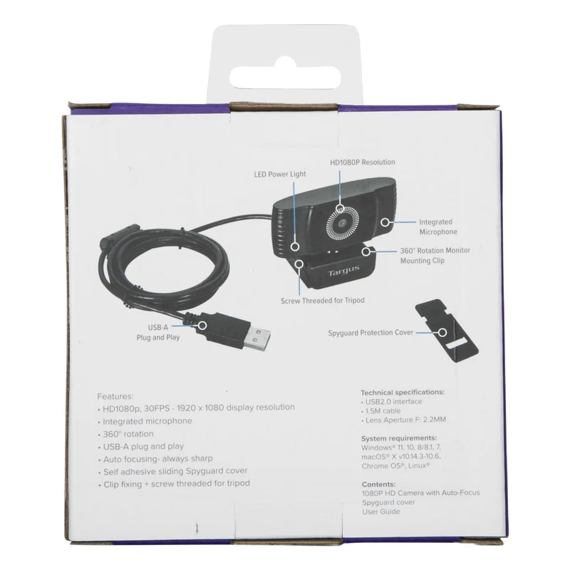 Webcam Plus - Full HD 1080p Webcam with Auto Focus (includes Privacy Cover)