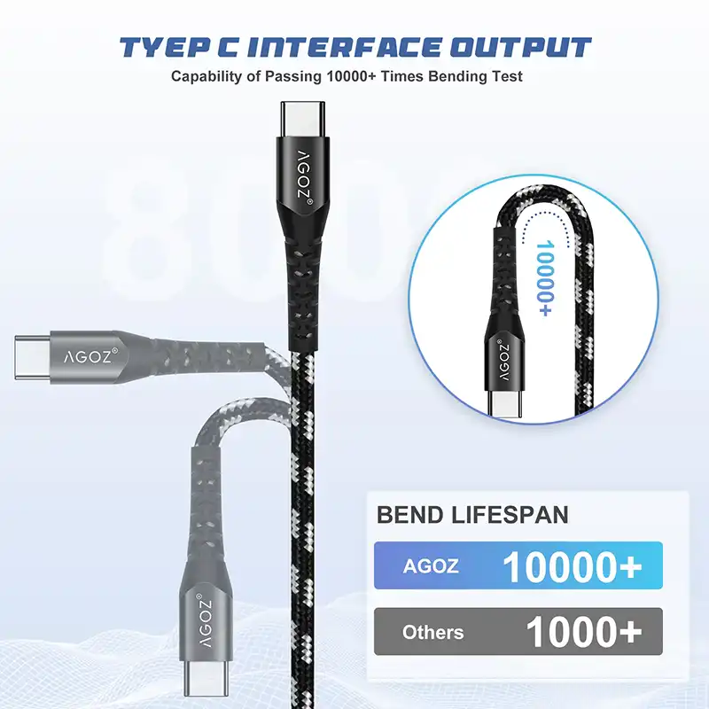 Point Mobile Computer Coiled USB-C Charging Cable for Work Areas | Agoz