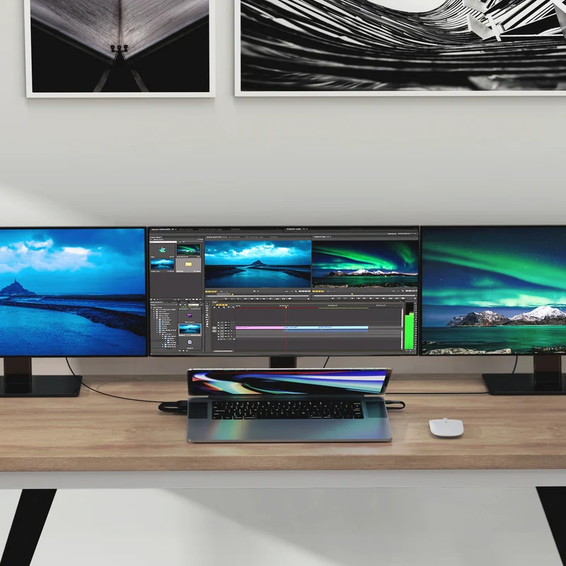 HyperDrive 4K Ｍulti-Display Docking Station for 13"-16" MacBooks