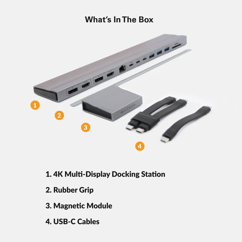 HyperDrive 4K Ｍulti-Display Docking Station for 13"-16" MacBooks