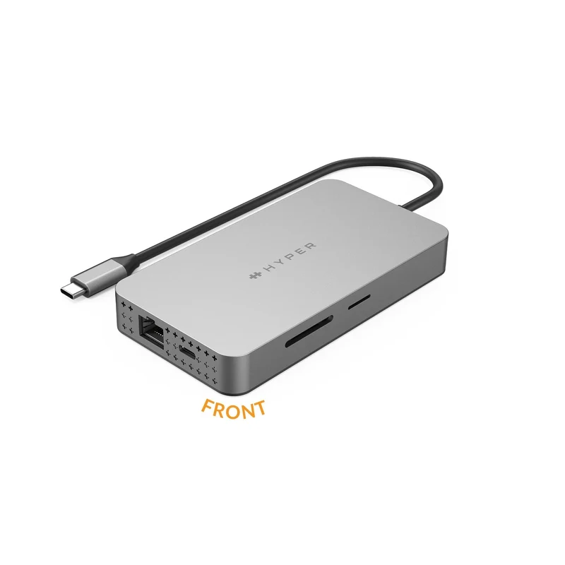 HyperDrive Dual 4K HDMI 10-in-1 USB-C Hub For M1/M2/M3 MacBooks - Silver