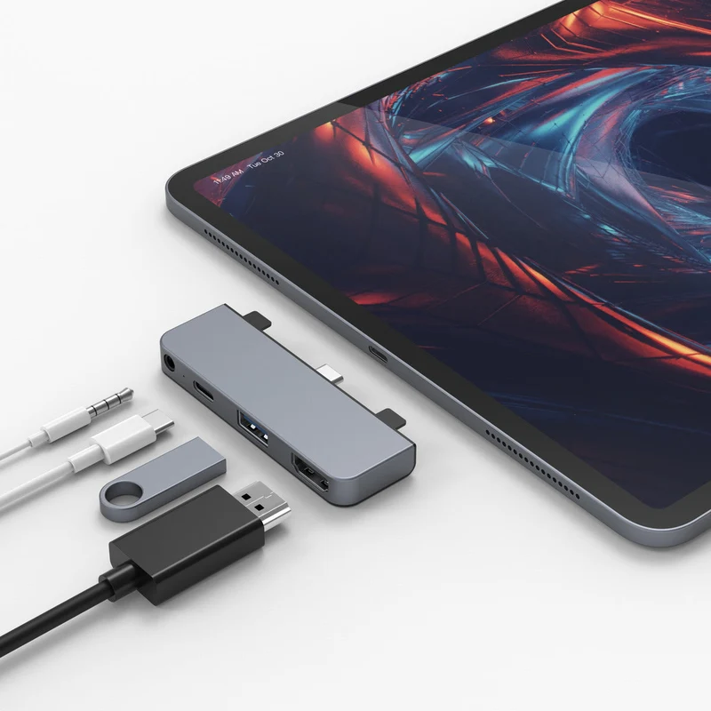 HyperDrive 4-in-1 USB-C Hub for iPad Pro/Air - Grey