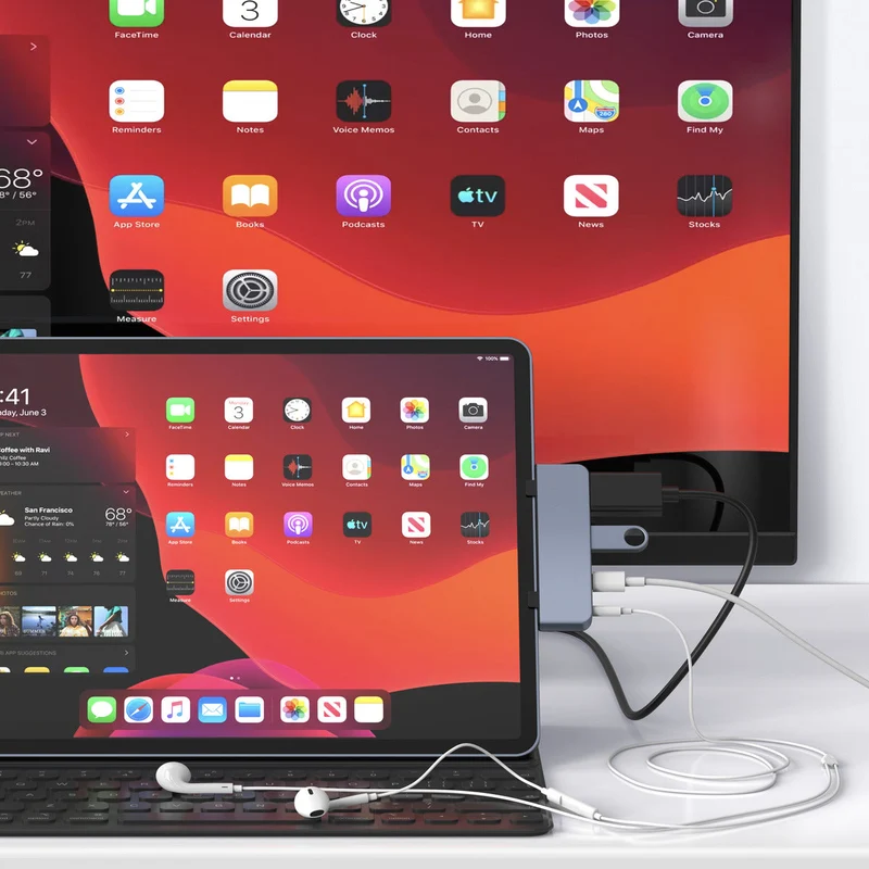 HyperDrive 4-in-1 USB-C Hub for iPad Pro/Air - Grey