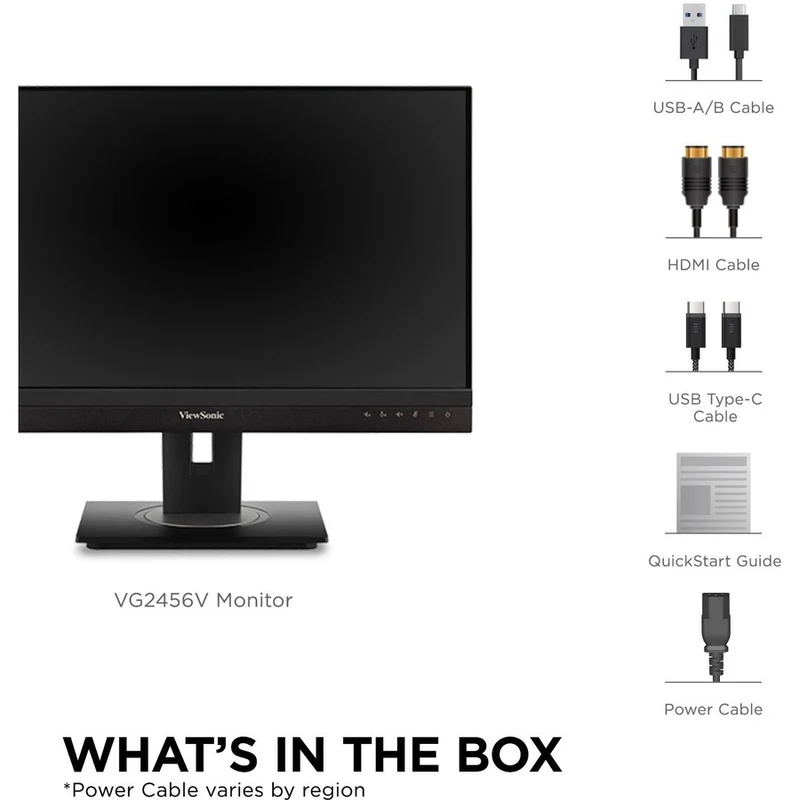 Moniteur LED Full HD ViewSonic Graphic VG2456V 24" avec webcam - Format 16:9 - Noir VG2456V