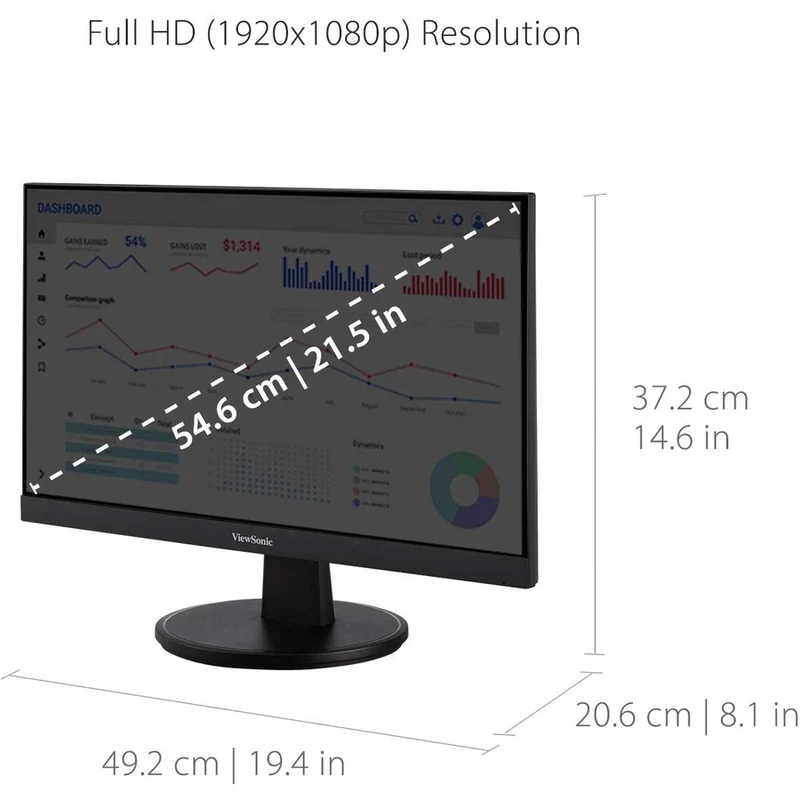 Moniteur LED Full HD 22 pouces ViewSonic Value VA2247-MH - Format 16:9 - Noir VA2247-MH