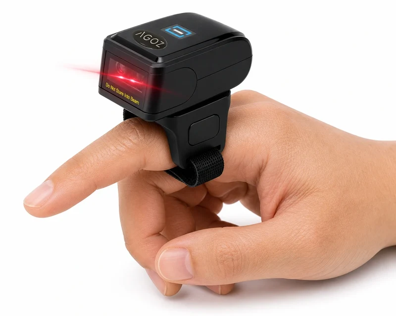 AGOZ AG-330RG Wearable Ring Barcode Scanner, Bluetooth 2.4G USB Wired
