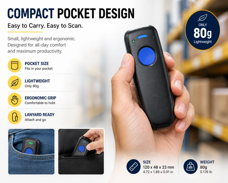 AGOZ AG-PK770 Pocket Barcode Scanner