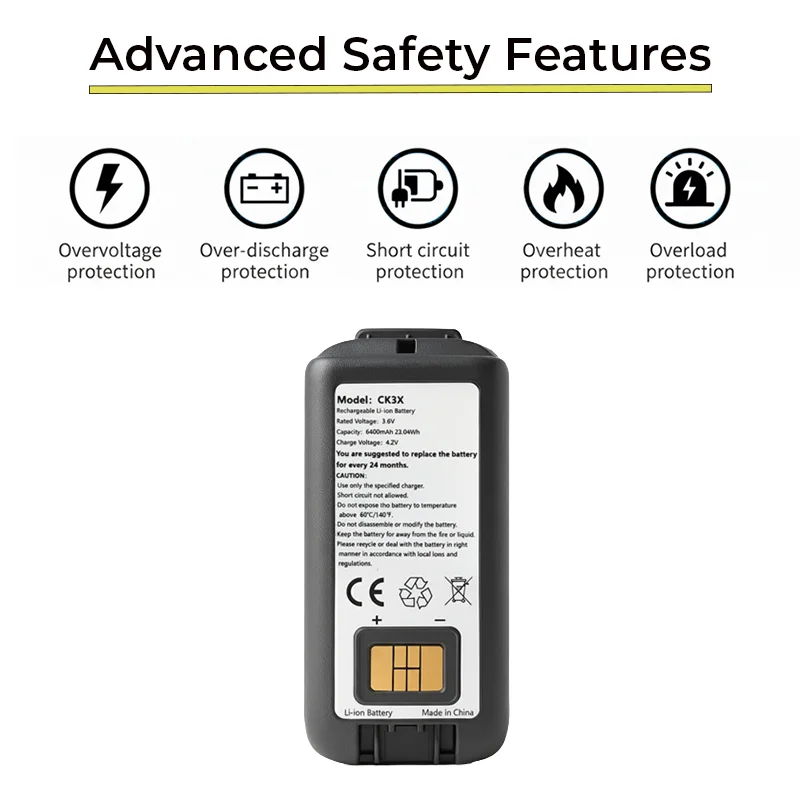 Honeywell CK-Series Scanner 6400mAh Replacement Battery for Mobile Fleets | Agoz