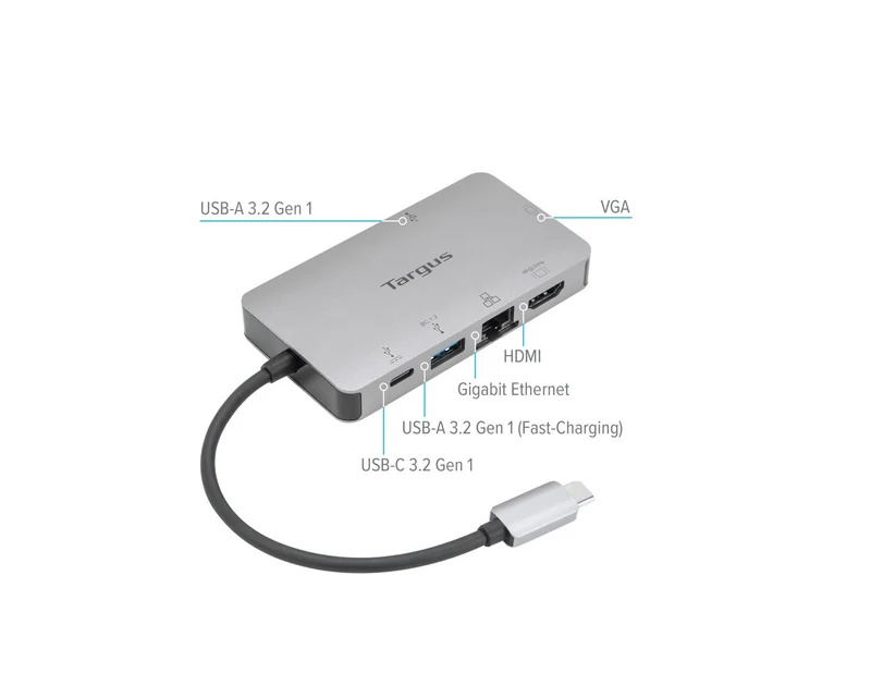 USB-C DP Alt Mode Single Video 4K HDMI/VGA Docking Station with 100W PD Pass-Thru