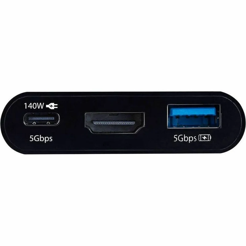 Adaptateur multiport StarTech USB-C vers HDMI avec charge rapide PD 140 W, HDMI 4K 60 Hz, hub USB 5 Gbit/s, mini-station d'accueil 168B-USBC-MULTIPORT