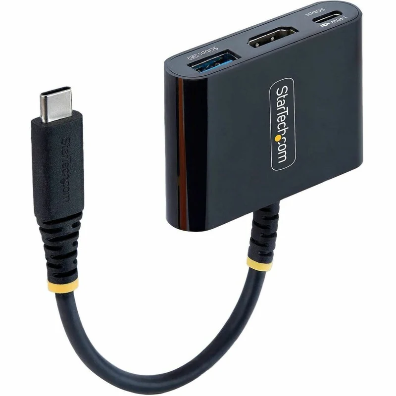 Adaptateur multiport StarTech USB-C vers HDMI avec charge rapide PD 140 W, HDMI 4K 60 Hz, hub USB 5 Gbit/s, mini-station d'accueil 168B-USBC-MULTIPORT