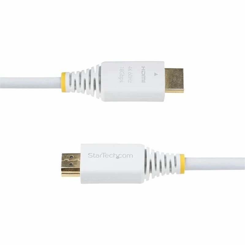 Câble HDMI haute vitesse certifié premium StarTech.com de 1.8 m (6 pi), 4K 60 Hz/1440p 144 Hz, 18 Gbit/s, UHD HDMI 2.0, gaine TPE, blanc (HDMI2-CABLE-4K60-6FW)