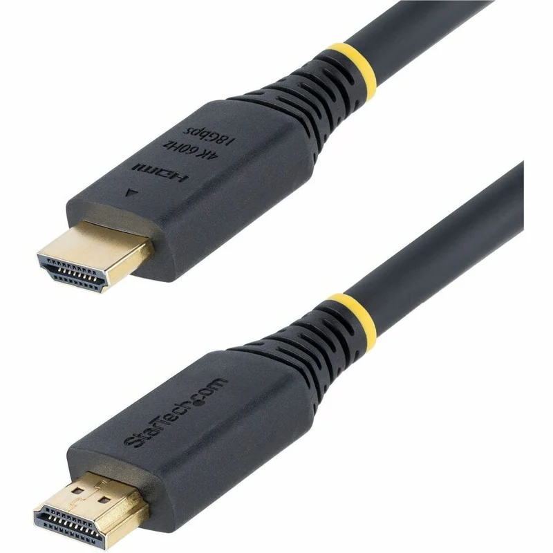 Câble HDMI haute vitesse certifié StarTech.com de 20 m (6 pi), 4K 60 Hz/1440p 144 Hz, 18 Gbit/s, cordon HDMI 2.0 UHD, gaine TPE HDMI2-CABLE-4K60-20F