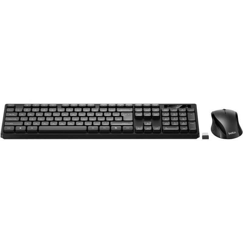 Ensemble clavier et souris sans fil Belkin pour Windows - Clavier complet avec pavé numérique - Noir BBZ010tt
