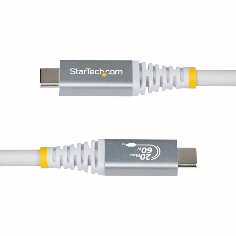 Câble USB 4 StarTech de 3 m (10 pi), 20 Gbit/s, certifié USB-IF, 60 W, 4K 120 Hz DP 2.1, gaine en TPE, blanc (CC10FT20GUSB4CXW)