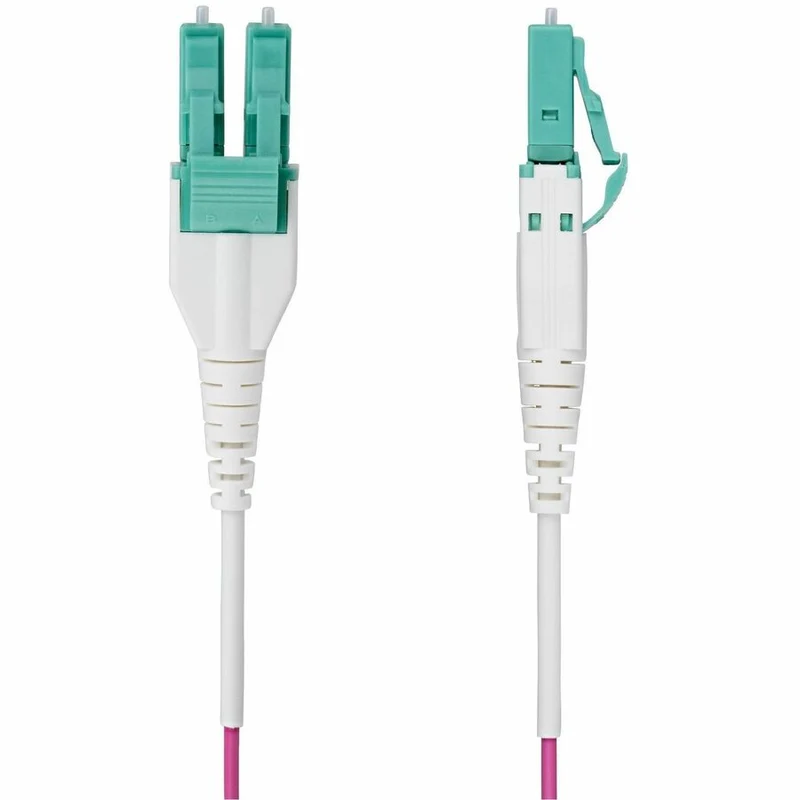 Câble à fibre optique multimode LC à LC (UPC) OM4 StarTech.com de 7 m (23 pi), couleur Erika Violet, 50/125, 100 Gbit/s, cordon de raccordement Uniboot, OFNR Riser OM4RLCLC7M