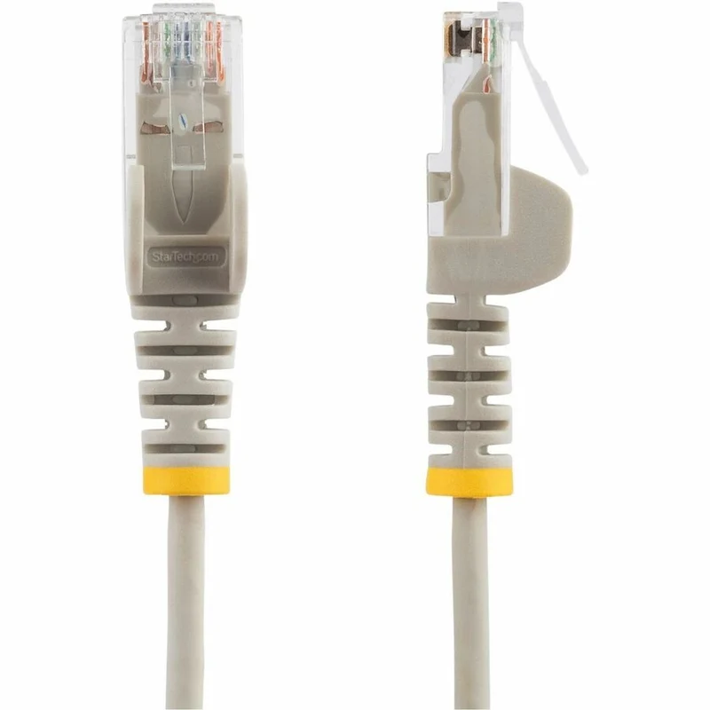 Câble Ethernet StarTech CAT6 fin gris 23 cm (9 po), connecteur RJ45 fin et anti-accrochage, UTP, LSZH, cuivre nu 28 AWG, cordon de brassage réseau fin N6PAT9INGRS