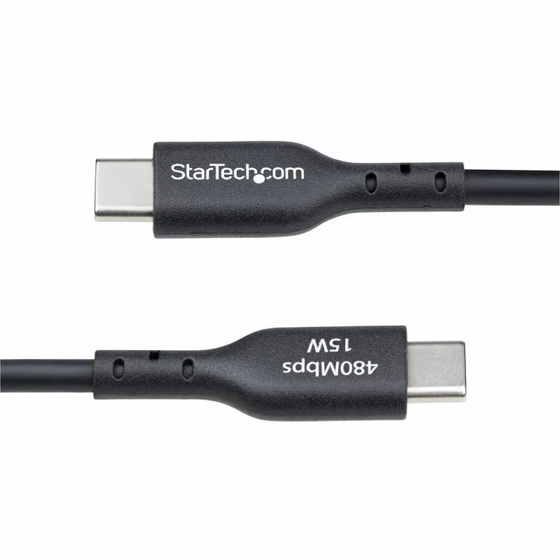 Câble de charge USB-A vers USB-C StarTech.com de 30 cm (1 pi), charge et synchronisation, 3 A, USB 2.0, gaine TPE - Noir - USB2AC1FTBK