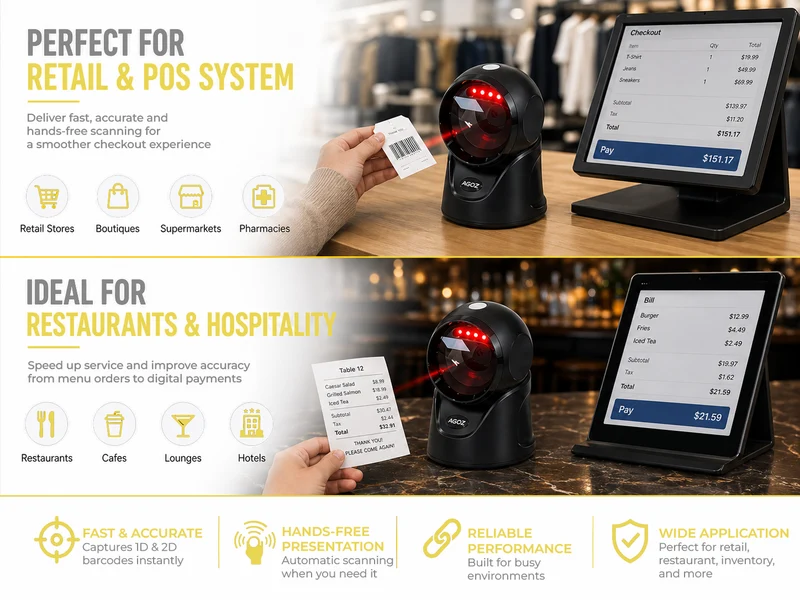 AGOZ AG-860P Desktop Presentation Barcode Scanner
