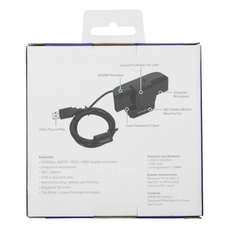 Webcam Pro - Full HD 1080p Webcam with Flip Privacy Cover