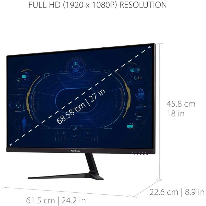 Moniteur LED Full HD 27 pouces ViewSonic Entertainment VX2718-P-MHD - Format 16:9 - Noir