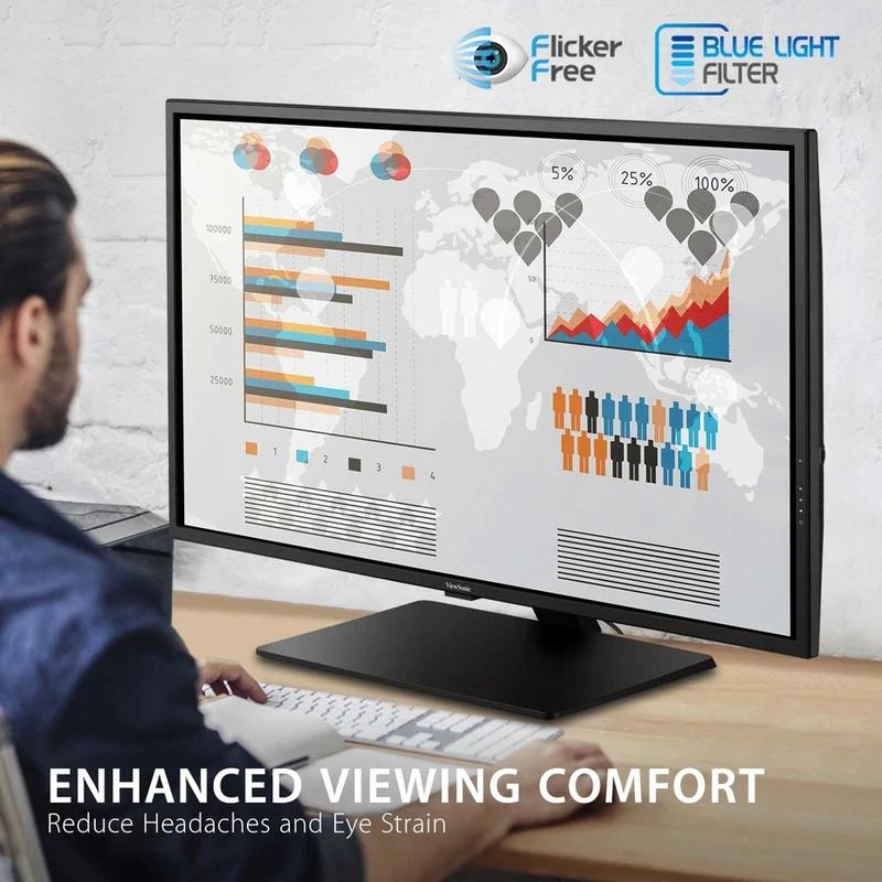 Moniteur LED 4K UHD ViewSonic Entertainment VX4381-4K de 43 pouces (109 cm) - Format 16:9 - Noir VX4381-4K