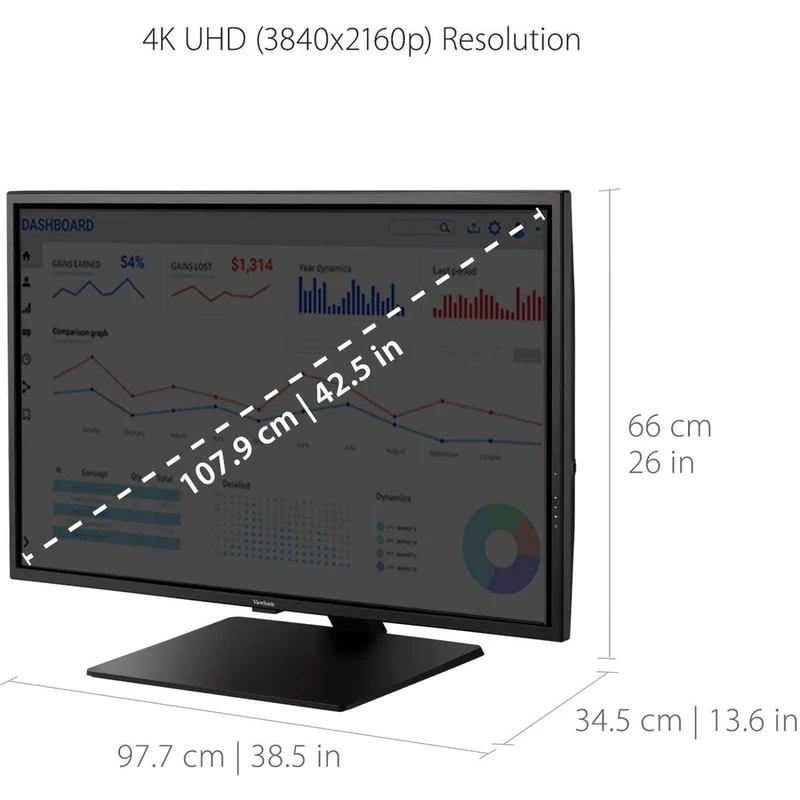 Moniteur LED 4K UHD ViewSonic Entertainment VX4381-4K de 43 pouces (109 cm) - Format 16:9 - Noir VX4381-4K