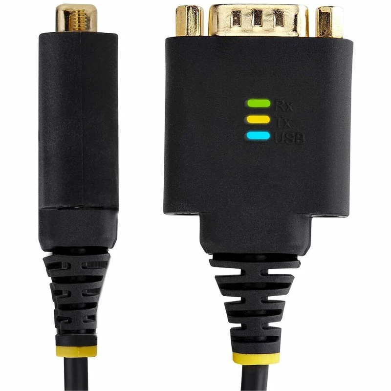 Câble adaptateur USB vers série StarTech.com de 30 cm (1 pi), avec maintien du port COM, FTDI, DB9 RS232, écrous/vis DB9 interchangeables, compatible Windows/macOS/Linux 1P1FFC-USB-SERIAL