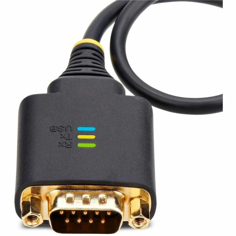 Câble adaptateur USB vers série StarTech.com de 30 cm (1 pi), avec maintien du port COM, FTDI, DB9 RS232, écrous/vis DB9 interchangeables, compatible Windows/macOS/Linux 1P1FFC-USB-SERIAL