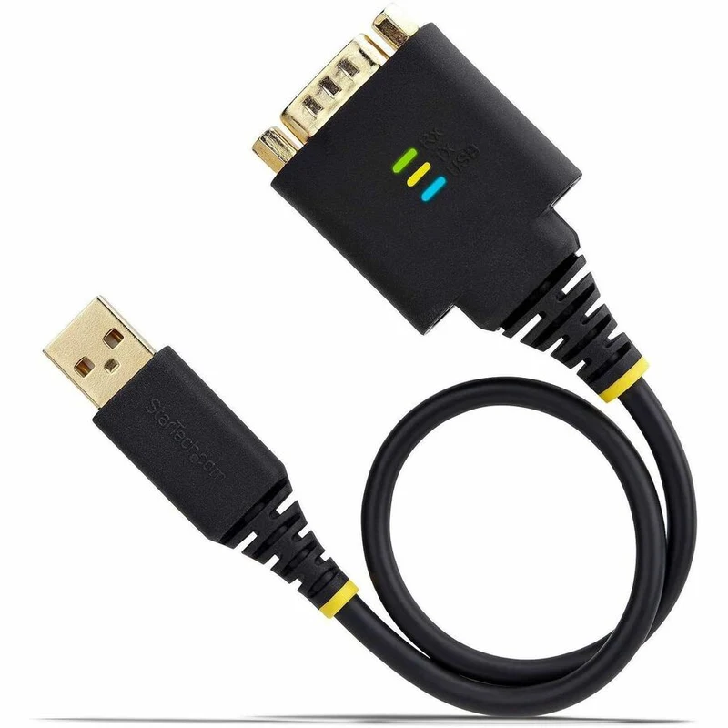 Câble adaptateur USB vers série StarTech.com de 30 cm (1 pi), avec maintien du port COM, FTDI, DB9 RS232, écrous/vis DB9 interchangeables, compatible Windows/macOS/Linux 1P1FFC-USB-SERIAL