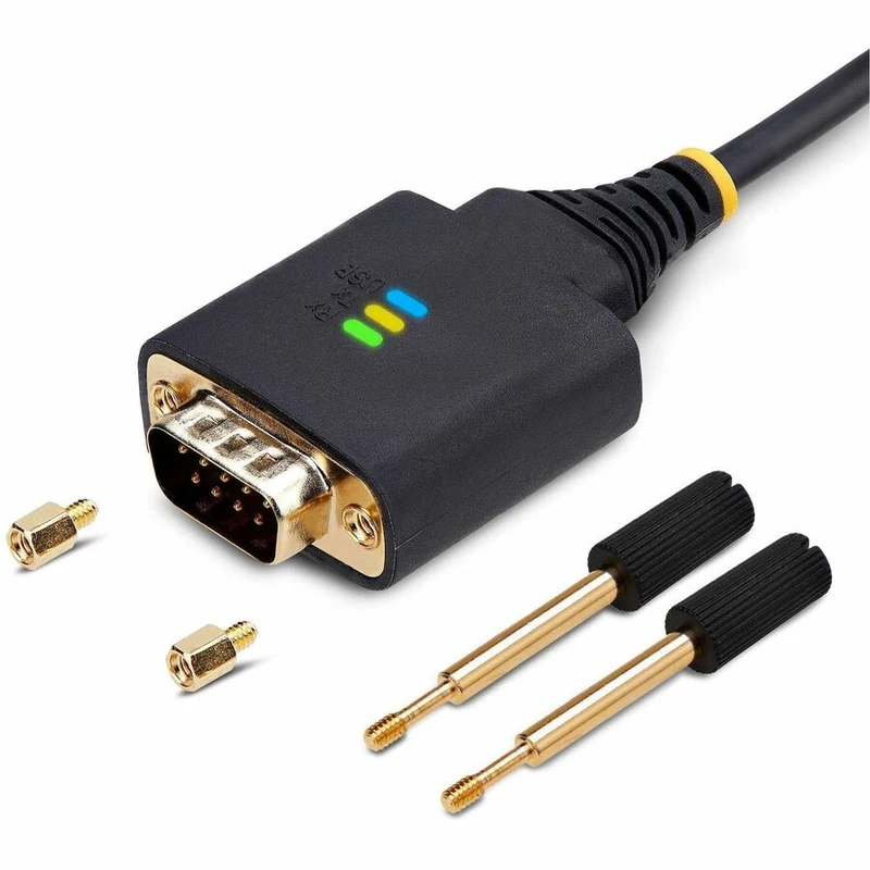 Câble adaptateur USB vers série StarTech.com de 30 cm (1 pi), avec maintien du port COM, FTDI, DB9 RS232, écrous/vis DB9 interchangeables, compatible Windows/macOS/Linux 1P1FFC-USB-SERIAL