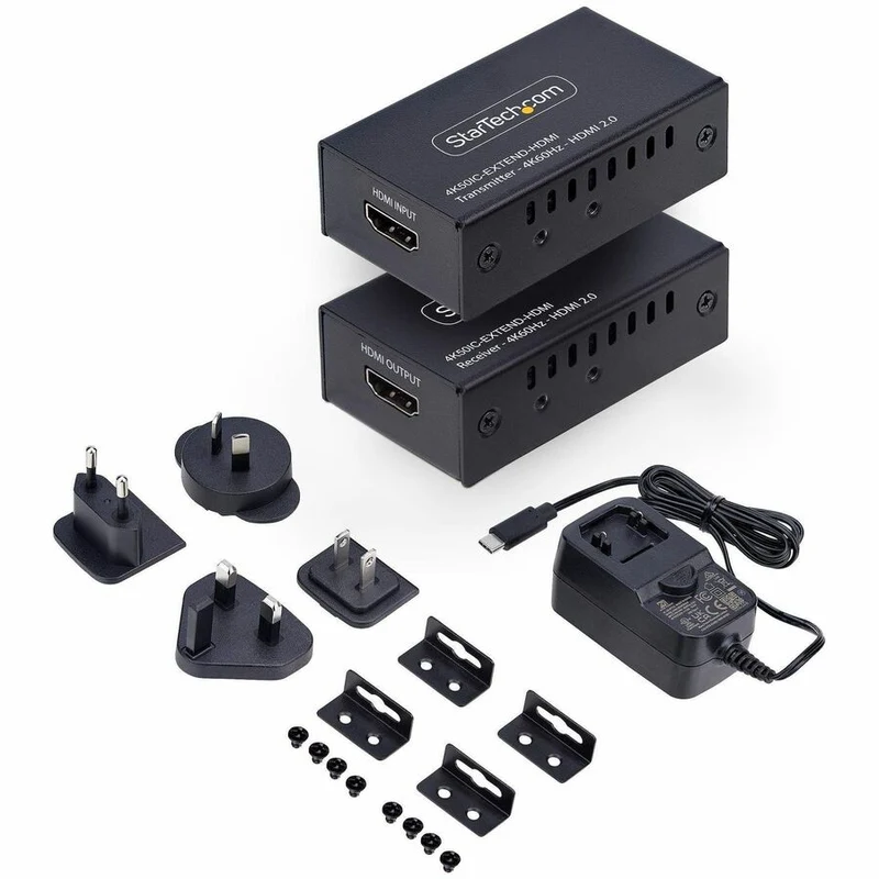 Prolongateur HDMI StarTech.com sur câble CAT5e/CAT6, 4K 60 Hz, portée jusqu'à 60 m (200 pi), kit émetteur-récepteur, alimentation par câble 4K50IC-EXTEND-HDMI