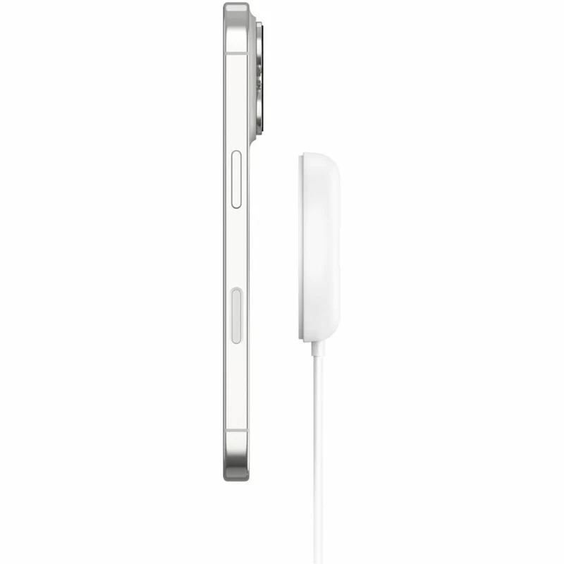 Chargeur sans fil magnétique Belkin 15 W avec Qi2 pour iPhone et AirPods - Charge rapide - Chargeur portable - Blanc WIA011ttWH