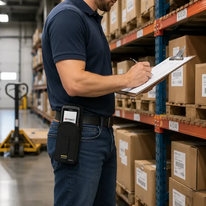 Keyence Barcode Scanner Holster with Belt Clip for Inventory Control | Agoz