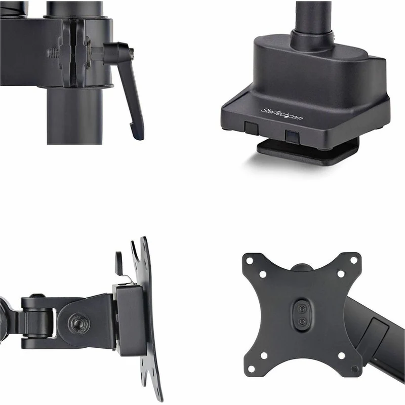 Bras de moniteur de bureau StarTech.com, compatible avec les écrans jusqu'à 40 pouces/8 kg, bras à ressort mécanique, fixation par pince en C/œillet, VESA 75x75/100x100 ARMPIVOT2