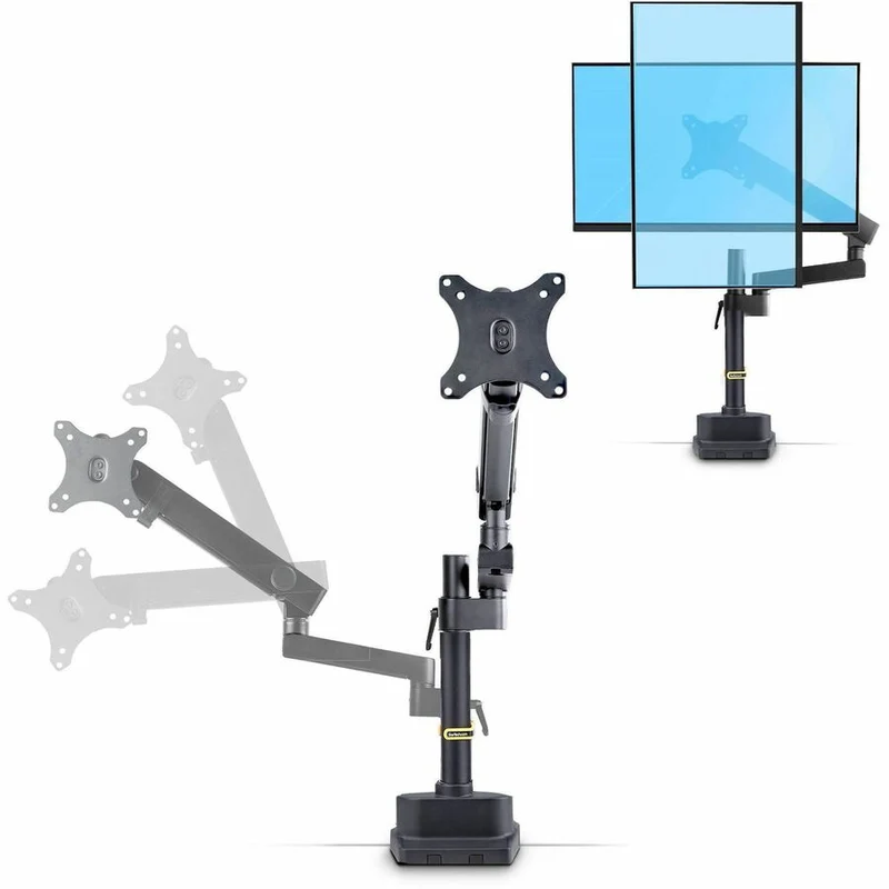 Bras de moniteur de bureau StarTech.com, compatible avec les écrans jusqu'à 40 pouces/8 kg, bras à ressort mécanique, fixation par pince en C/œillet, VESA 75x75/100x100 ARMPIVOT2
