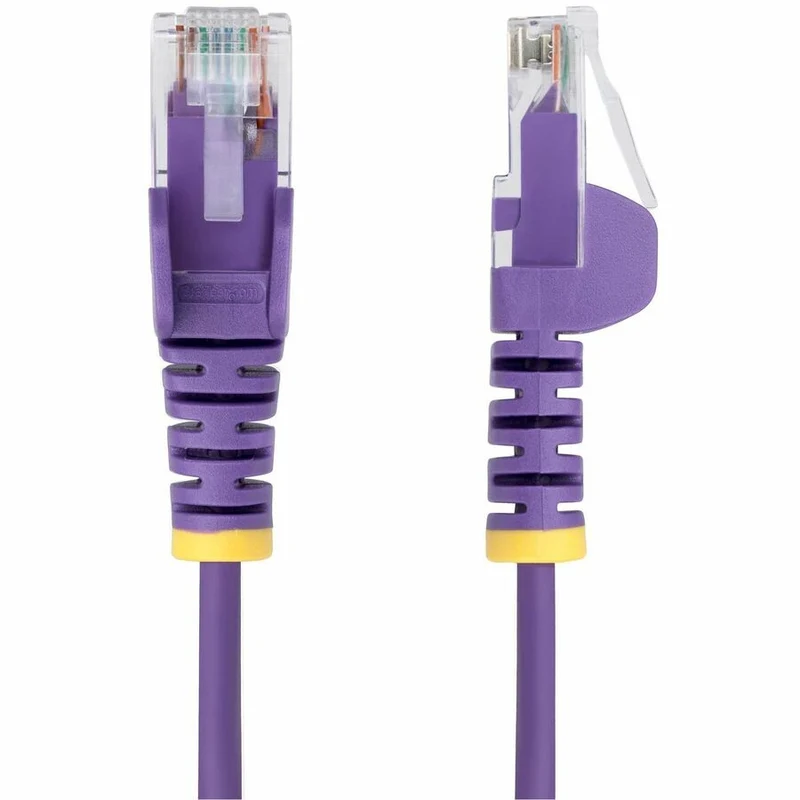 Câble Ethernet StarTech CAT6 fin violet de 15 cm (6 po), connecteur RJ45 fin et anti-accrochage, UTP, LSZH, cuivre nu 28 AWG, cordon de brassage réseau fin N6PAT6INPLS