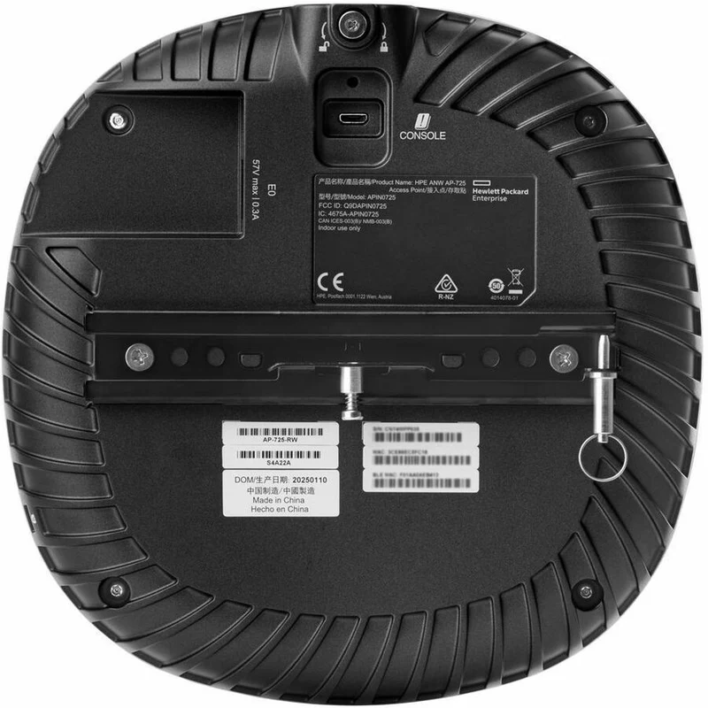 Point d'accès sans fil Aruba AP-725 Tri-bande Wi-Fi 7 IEEE 802.11a/b/g/n/ac/ax/be/az/mc 4.70 Gbit/s - Intérieur S4A22A