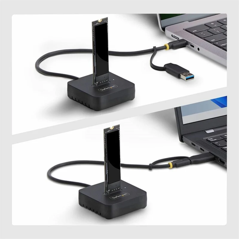 Adaptateur StarTech USB-C/USB-A vers station d'accueil M.2 NVMe, 10 Gbit/s, lecteur SSD M.2 NVMe externe sans outil, connecteur B+M/M (1USB3-NVME-DOCK)
