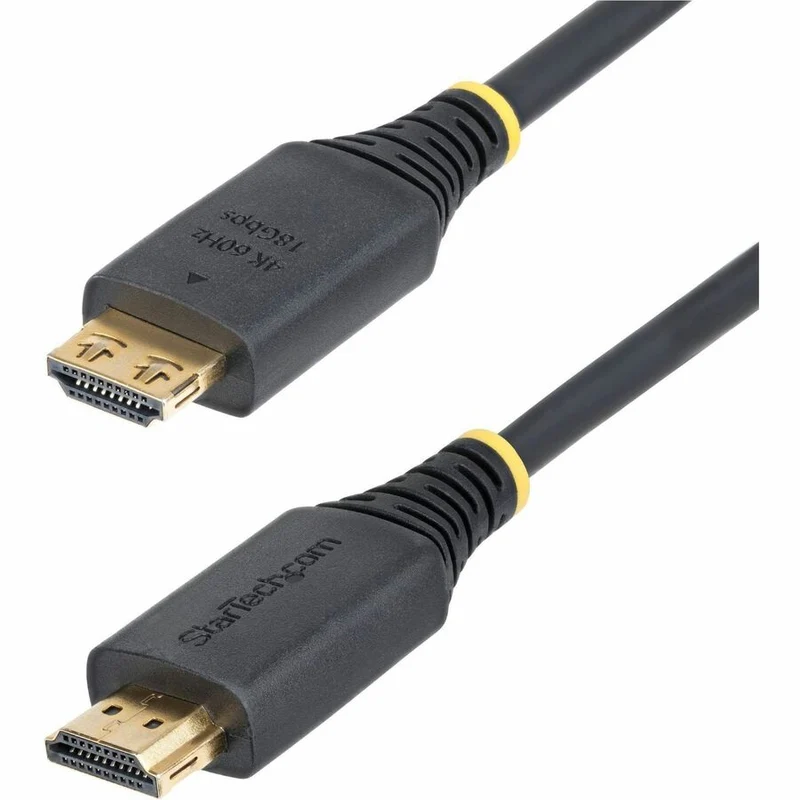 Câble HDMI haute vitesse StarTech.com 30 cm (1 pi) avec connecteurs à pression, 4K 60 Hz/1440p 144 Hz, 18 Gbit/s, câble HDMI UHD, gaine en TPE HDMI2-CABLE-GRIP-30C