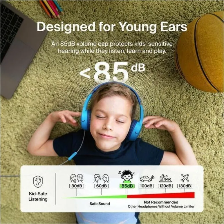Casque audio filaire supra-auriculaire Belkin SoundForm Mini pour enfants AUD010FQBL