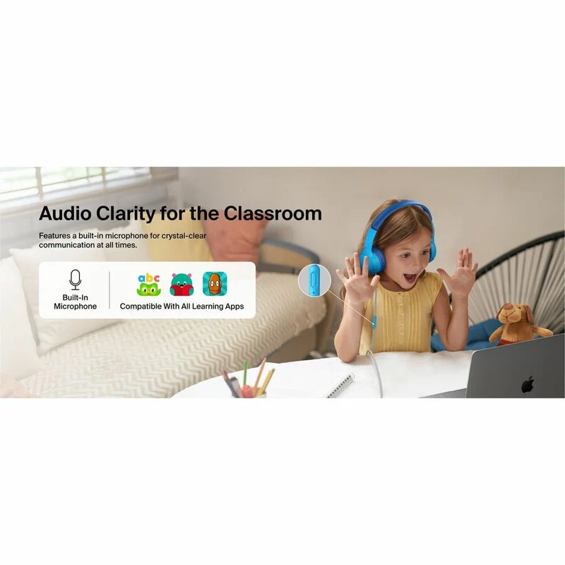 Casque audio filaire supra-auriculaire Belkin SoundForm Mini pour enfants AUD010FQBL